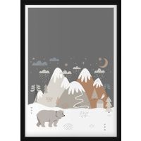 POSTER - Bear in a Mountain Landscape