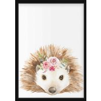 Poster - Hedgehog with Flowers