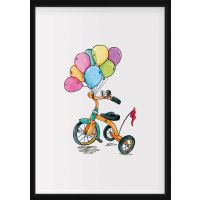 POSTER - Tricycle with balloons