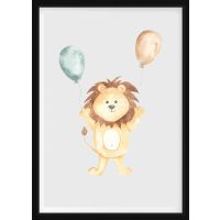 POSTER - Lion with balloons