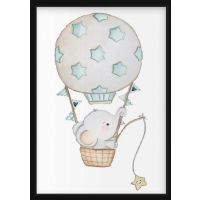 Poster - Elephant in Hot Air Balloon