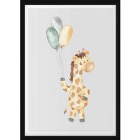 POSTERS - Giraffe with balloons