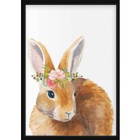 POSTER - Rabbit with Flowers