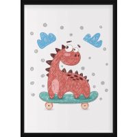 Poster - Dino on a Skateboard