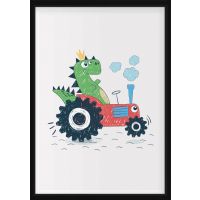 Poster - Dino in Tractor