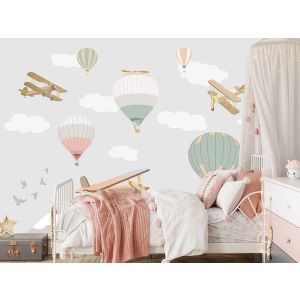  Wall Mural –  Planes and Hot Air Balloons