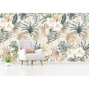 Wall Mural -  Green and dry leaves / 02