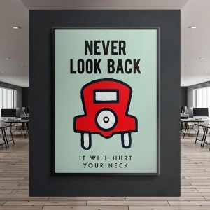  Poster - Motivational Inspiration Quote /  Never Look Back