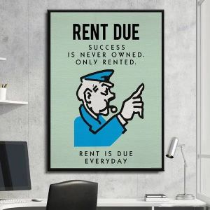  Poster - Motivational Inspiration Quote /  Rent Due